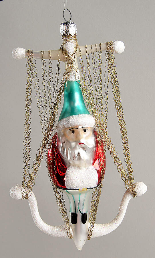 Gilded Ornaments Anchor Santa-Silver/Silver - No Box by Christopher Radko-1