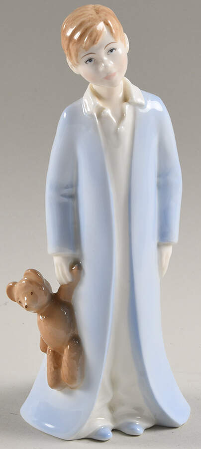 Charity Figurine of the Year And So To Bed-Boy In Blue,Teddy - Boxed by Royal Worcester-1