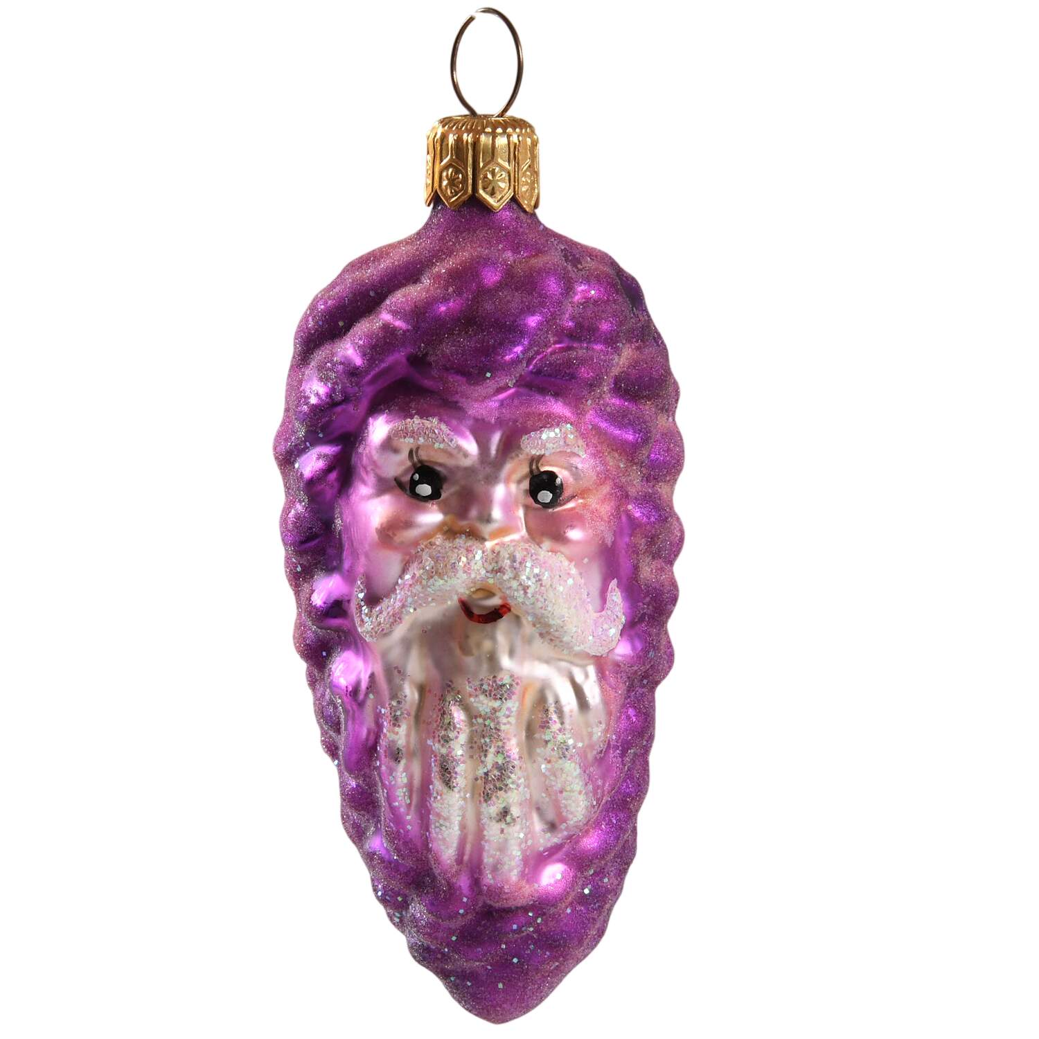 Santa-Heads Pining Santa-Purple - No Box by Christopher Radko-1
