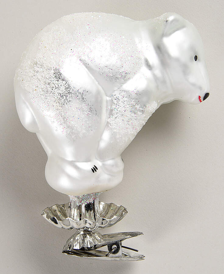 Clip-On Ornaments Siberian Bear-All White - No Box by Christopher Radko-1