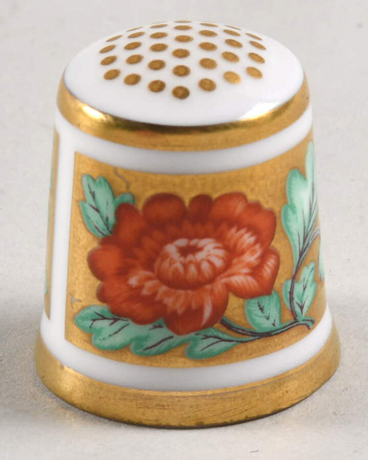 The Historical Thimble Collection Golden Flower - Boxed by Royal Crown Derby-1
