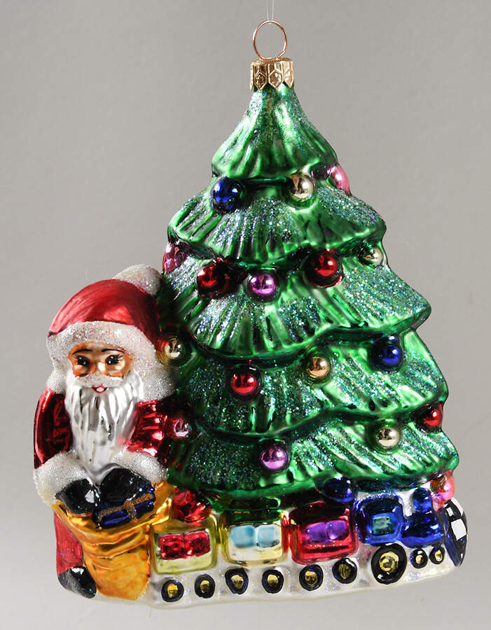 Santa with Pinecones-Trees Last Stop-Green Tree - No Box by Christopher Radko-1