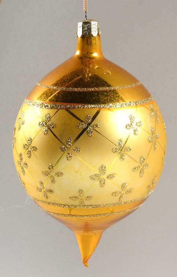 Teardrop (Shaped) Ornaments Faberge Yellow - No Box by Christopher Radko-1