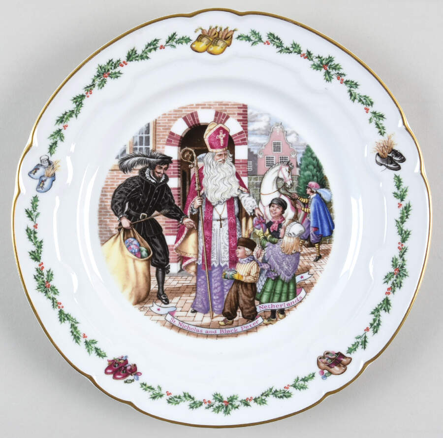 Christmas Around the World Netherlands St.Nicholas And Black Peter - No Box by Royal Worcester-1