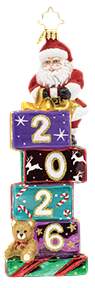 2026 Dated Ornaments 2026 Stacking Up The Years - No Box by Christopher Radko-1