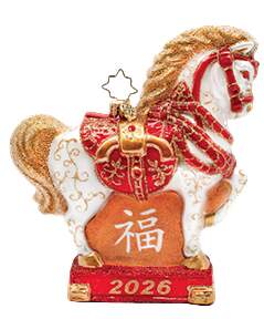2026 Dated Ornaments 2026 Year Of The Horse - No Box by Christopher Radko-1