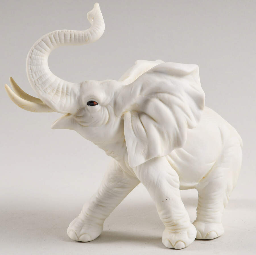 Sadek Animal Figurines White Elephant- Trunk Up - Boxed by Sadek-1