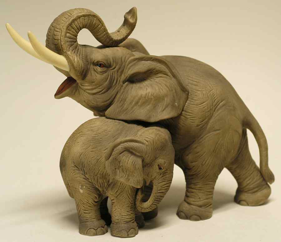 Sadek Animal Figurines Mother & Baby Elephant-Grey - Boxed by Sadek-1