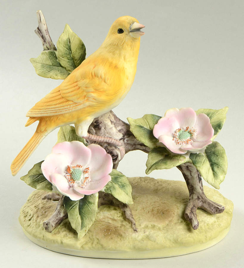 Sadek Bird Figurines Canary-Double Pink Flower - No Box by Sadek-1