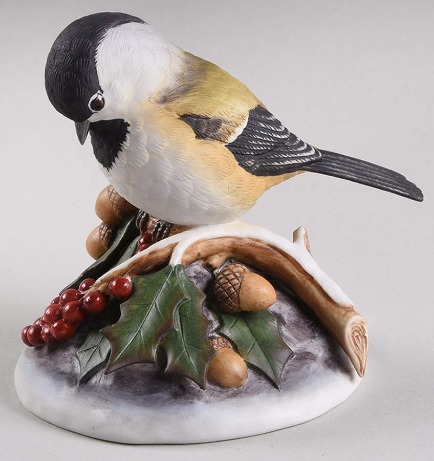 Sadek Bird Figurines Chickadee With Holly - Boxed by Sadek-1