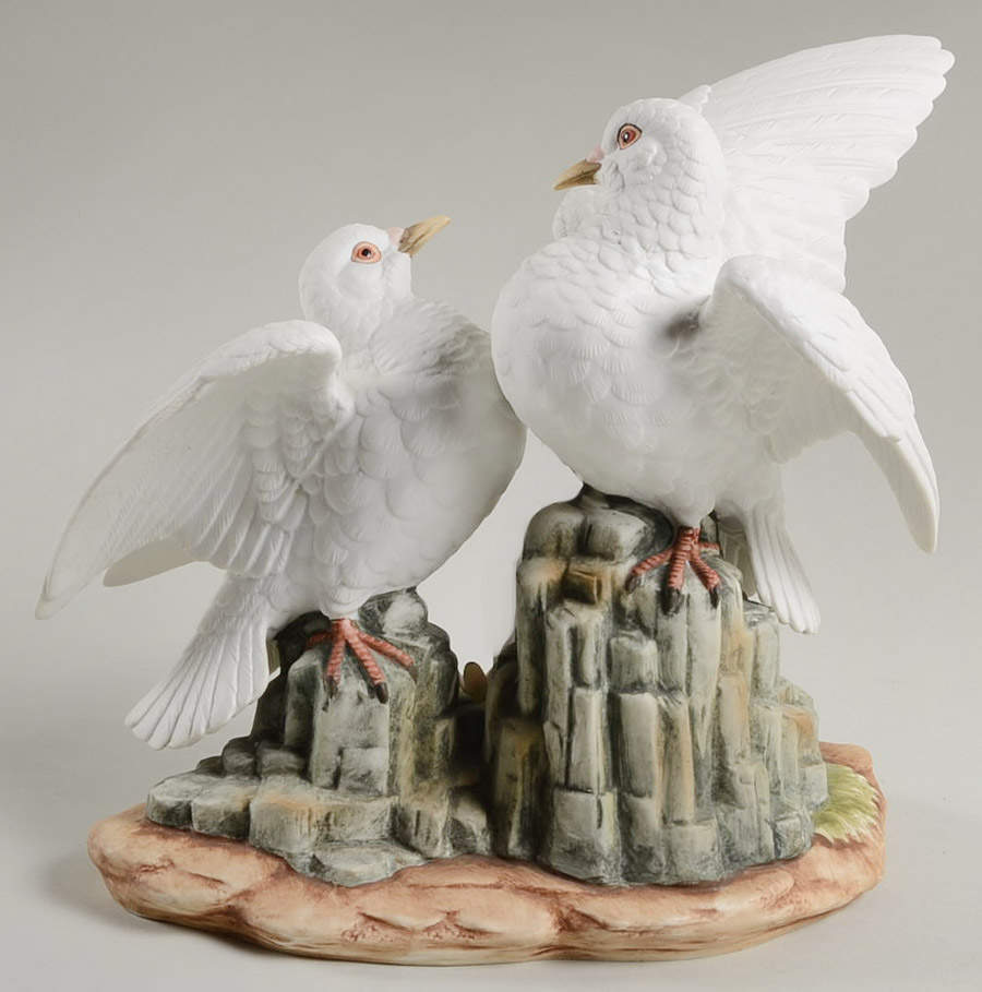 Sadek Bird Figurines Double White Doves - Boxed by Sadek-1