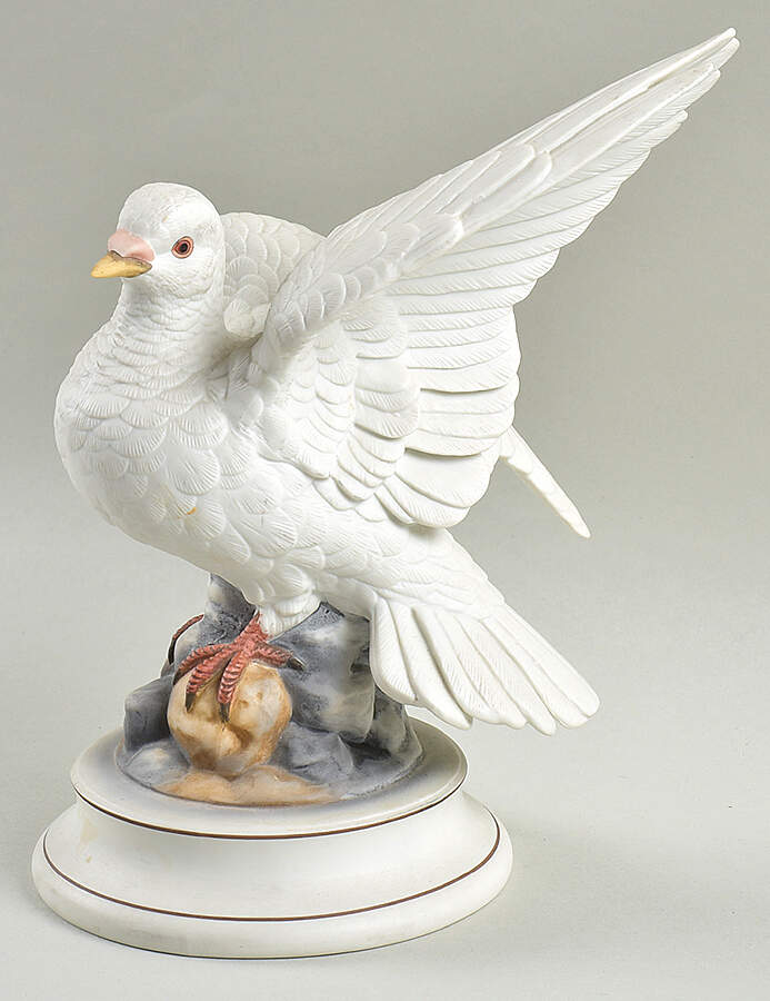 Sadek Bird Figurines White Dove-One Wing Up - No Box-107a by Sadek-1