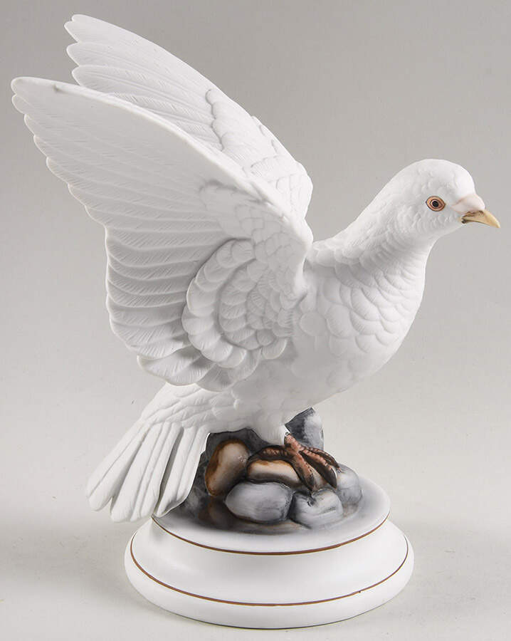 Sadek Bird Figurines White Dove-Both Wings Up - No Box 107b by Sadek-1