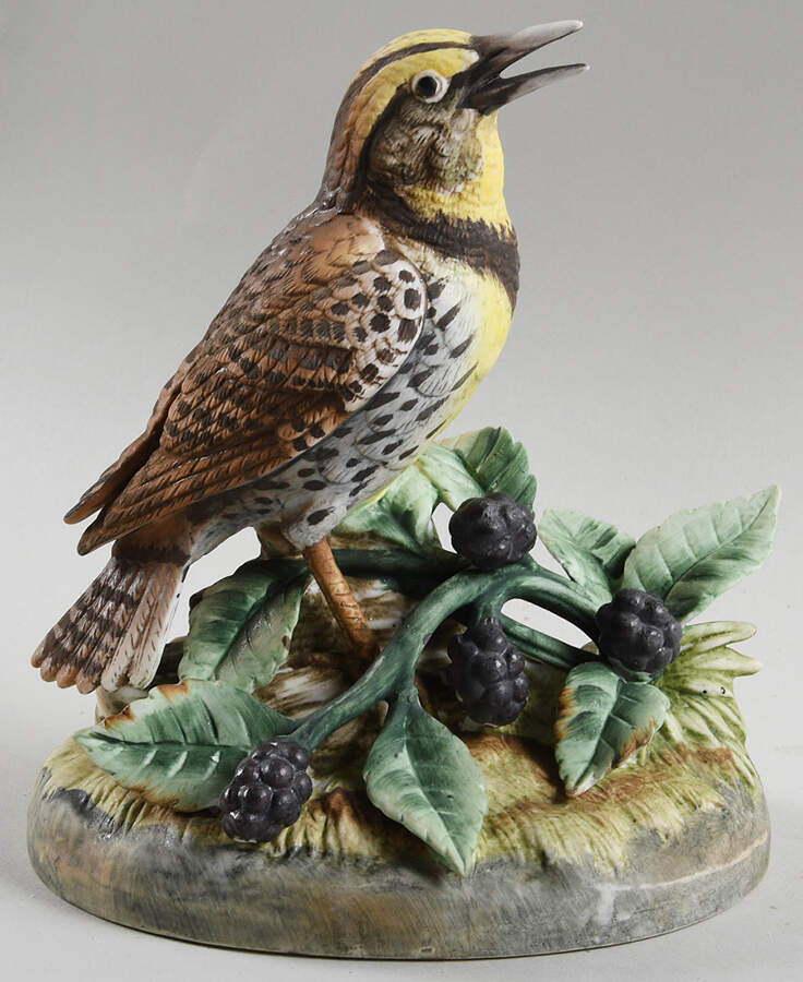 Sadek Bird Figurines Meadowlark-Beak Open - No Box 108a by Sadek-1