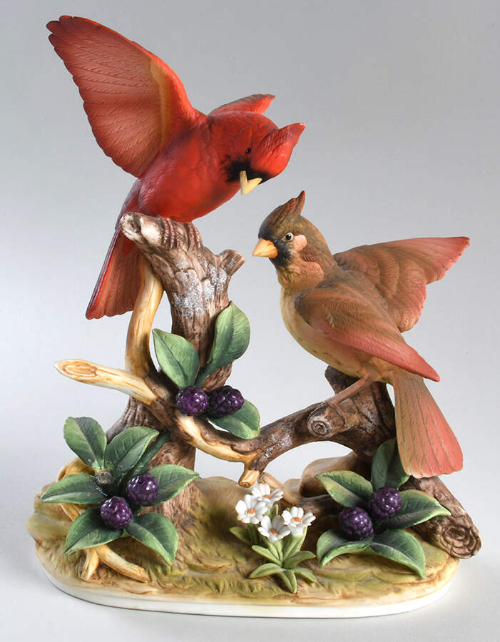 Sadek Bird Figurines Cardinal With Berries-Pair - With Box by Sadek-1