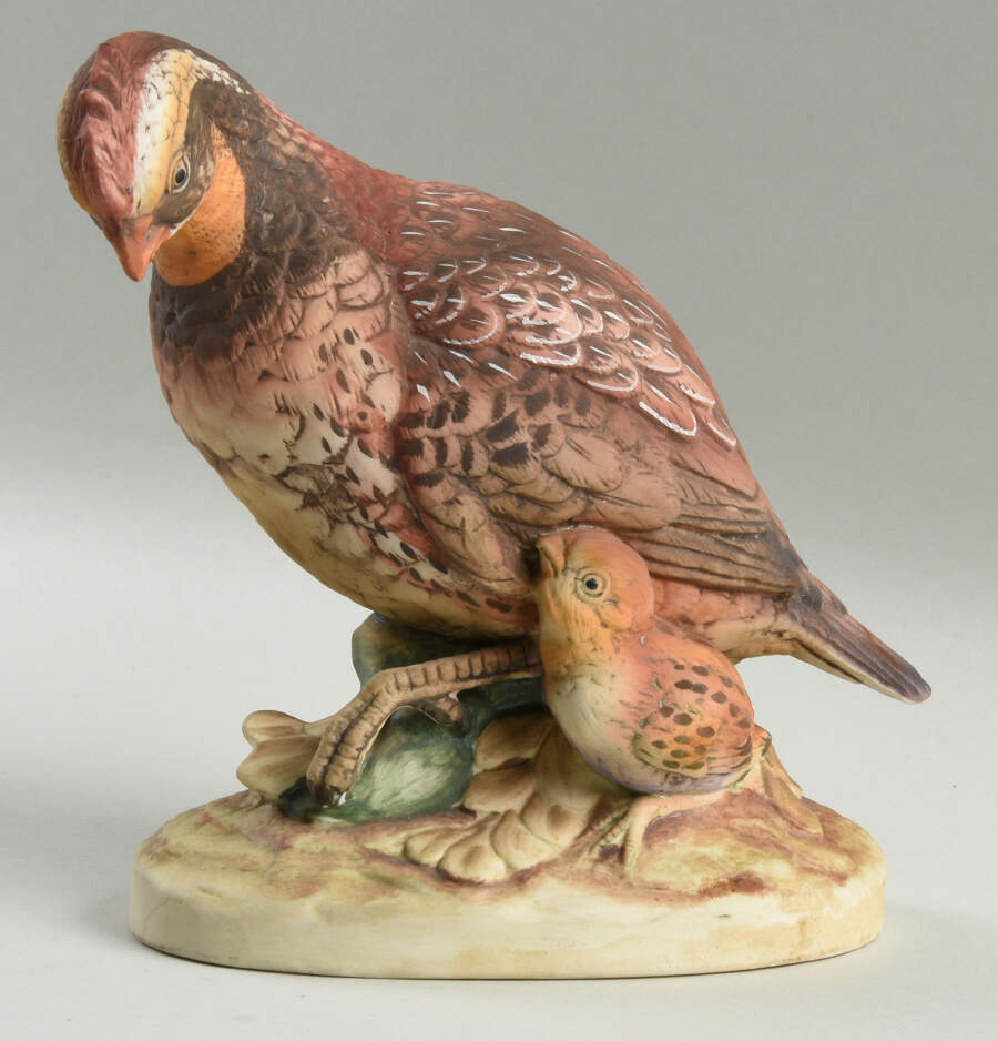 Sadek Bird Figurines Bobwhite Quail - Female With Chick - No Box 101b by Sadek-1