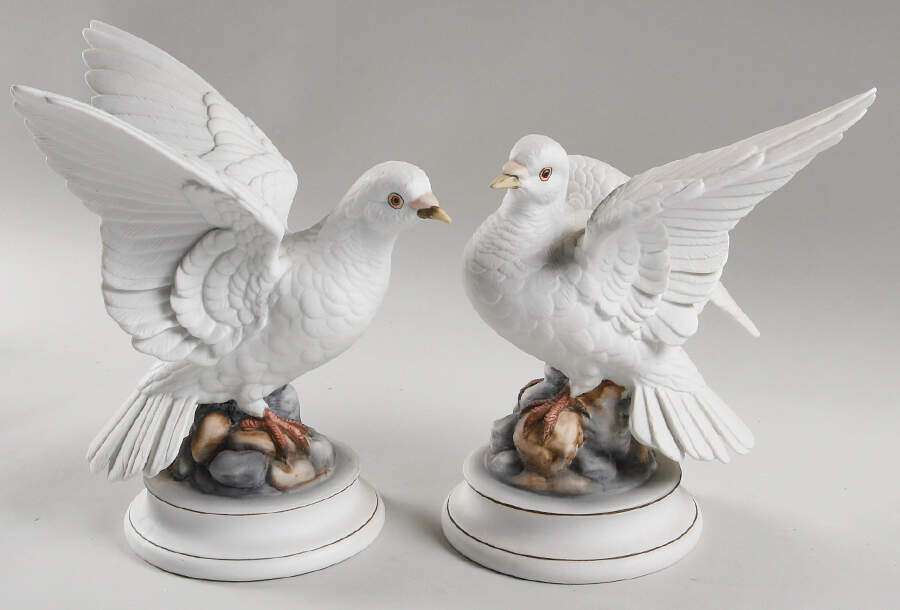 Sadek Bird Figurines White Doves-Pair - No Box by Sadek-1