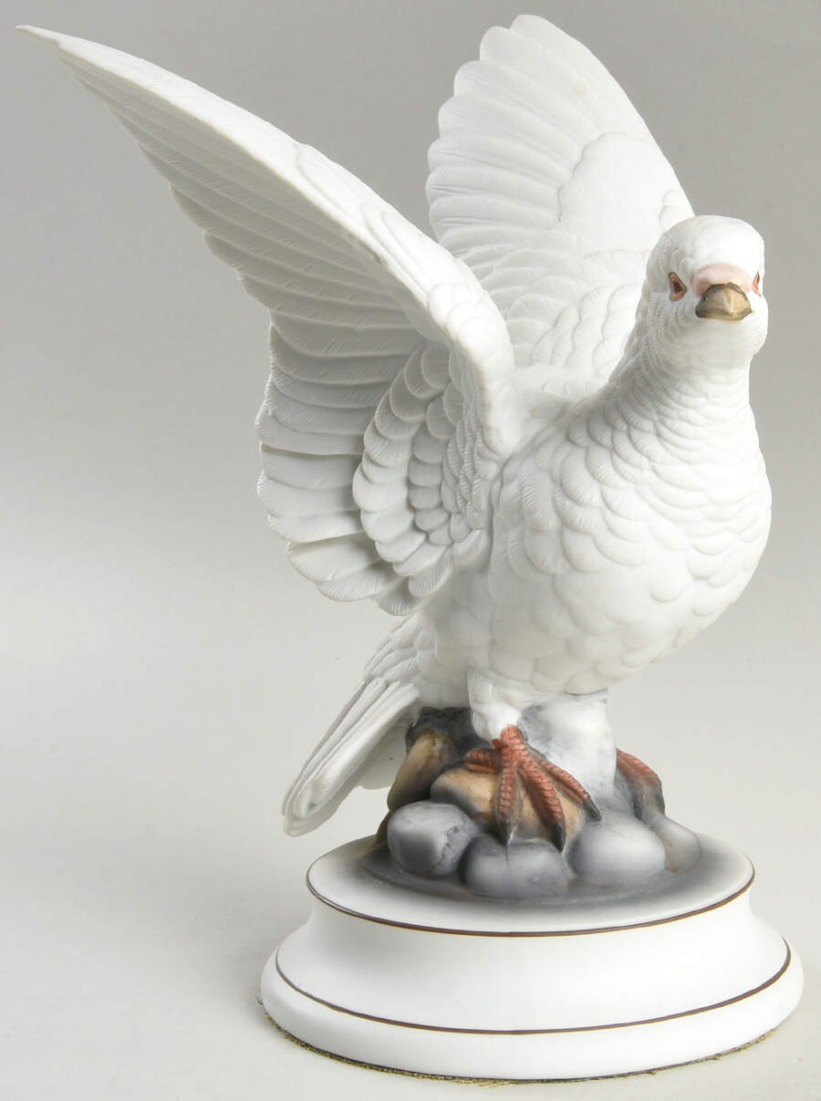 Sadek Bird Figurines White Dove-Both Wings Up  - No Box by Sadek-1