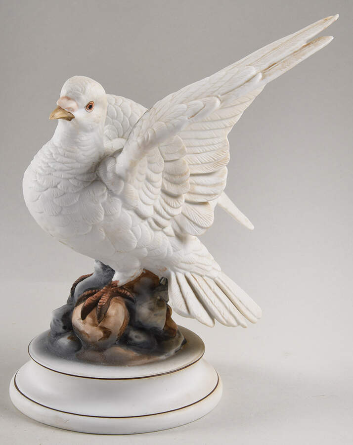 Sadek Bird Figurines White Dove-One Wing Up - No Box by Sadek-1