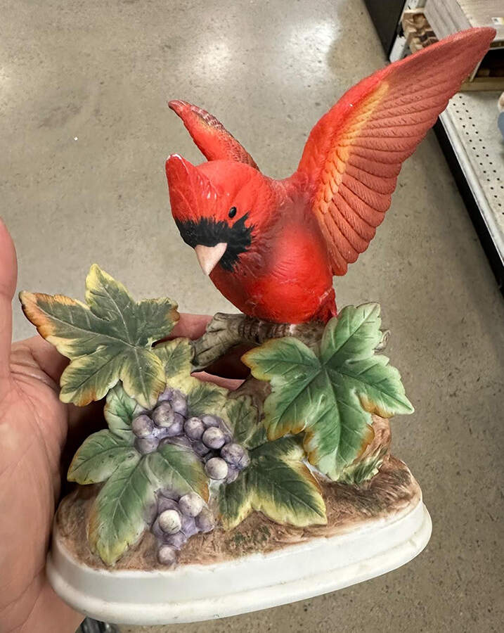 Sadek Bird Figurines Cardinal On Grapevine - Boxed by Sadek-1