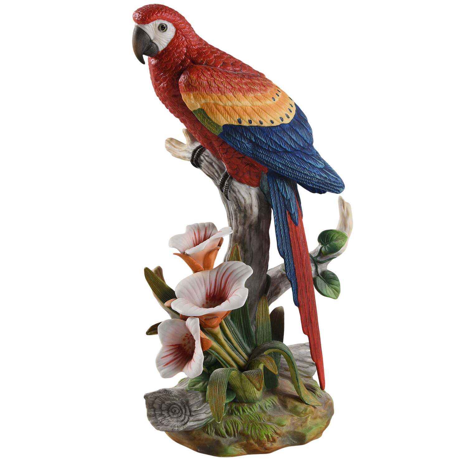Sadek Bird Figurines Scarlet Macaw With Orchids - Boxed by Sadek-1