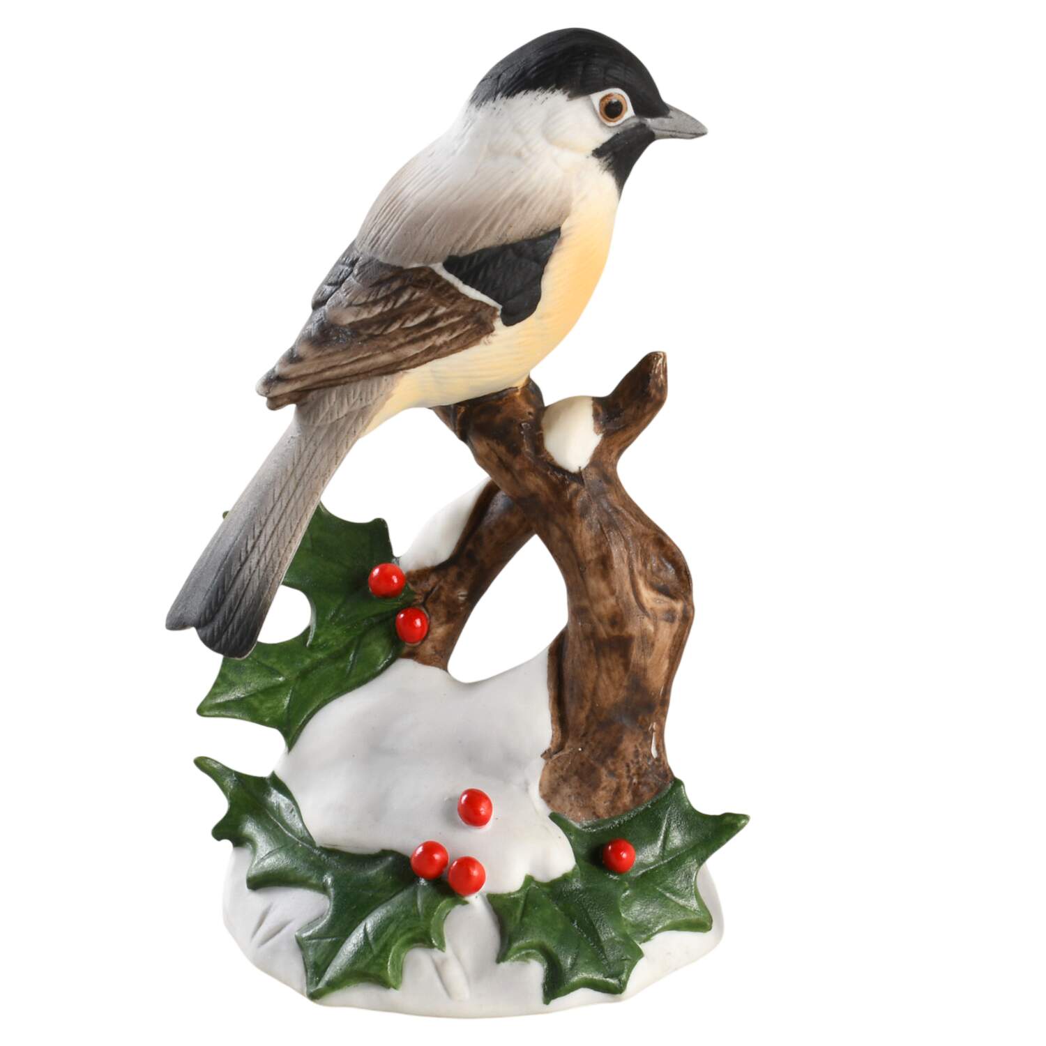 Sadek Bird Figurines Chickadee With Holly - Boxed by Sadek-1