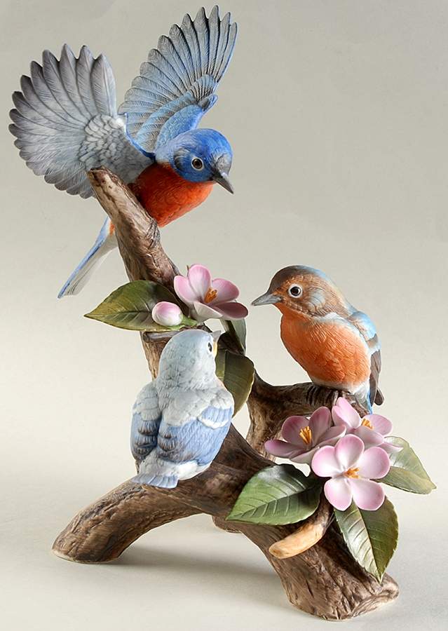 Sadek Bird Figurines Bluebird Family - Boxed by Sadek-1