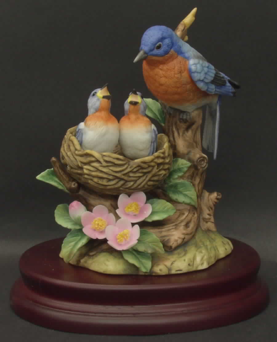 Sadek Bird Figurines Bluebird With Nest - Boxed by Sadek-1