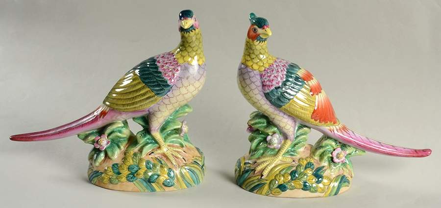 Sadek Bird Figurines Pheasant-Pair-Chinese Style - With Box by Sadek-1