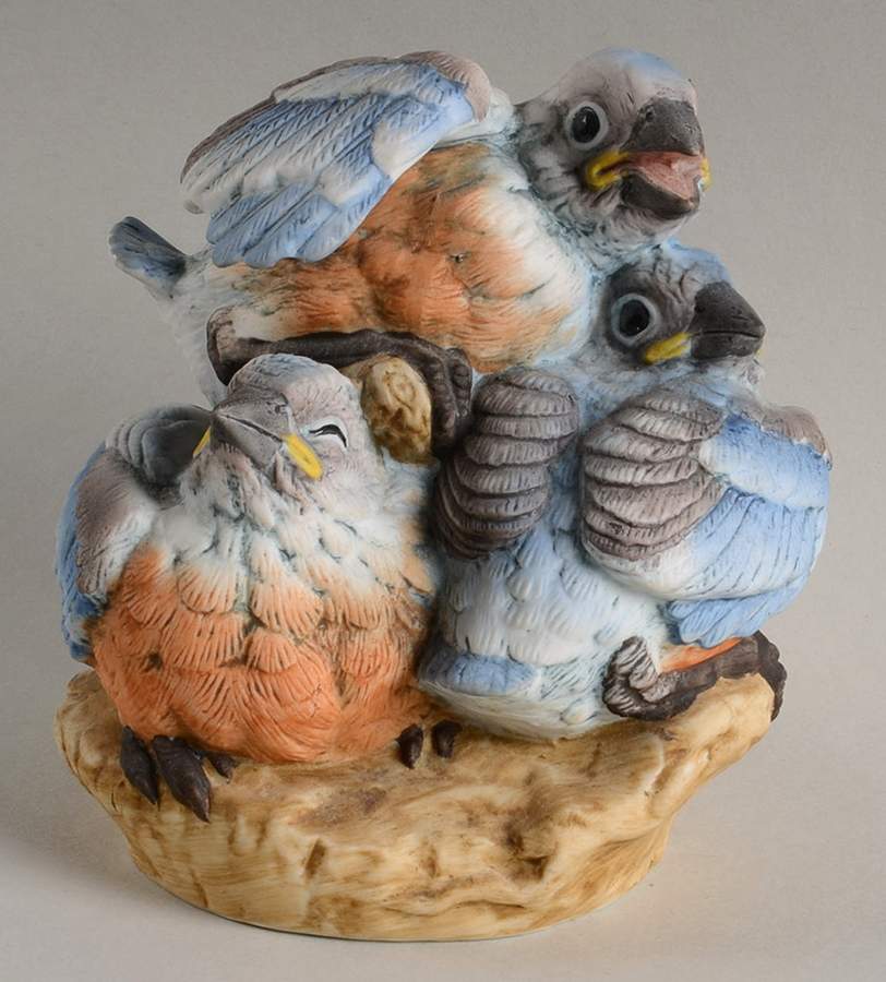 Sadek Bird Figurines Baby Bluebirds - No Box by Sadek-1