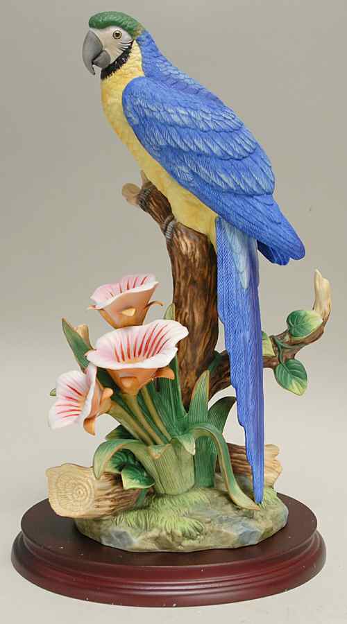 Sadek Bird Figurines Golden Blue Macaw - Boxed by Sadek-1