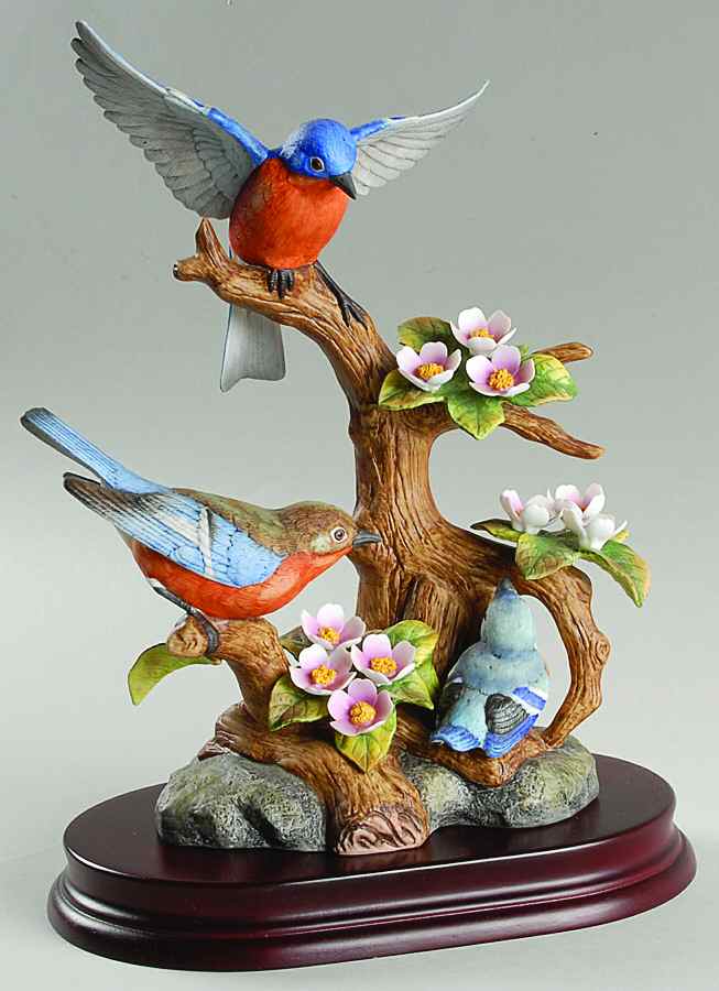 Sadek Bird Figurines Eastern Bluebird Family - No Box by Sadek-1