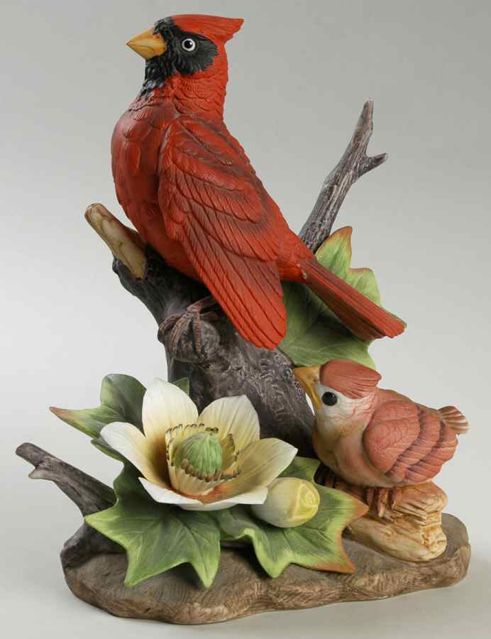 Sadek Bird Figurines Cardinal-With Baby - No Box by Sadek-1