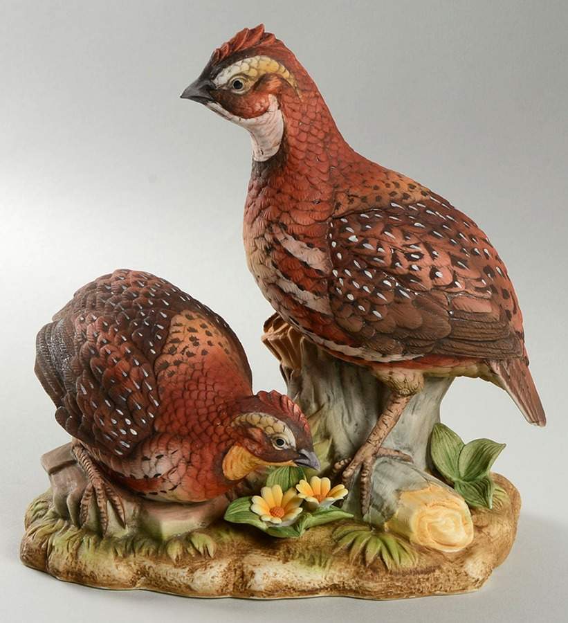 Sadek Bird Figurines Bobwhite Quail Pair - No Box by Sadek-1