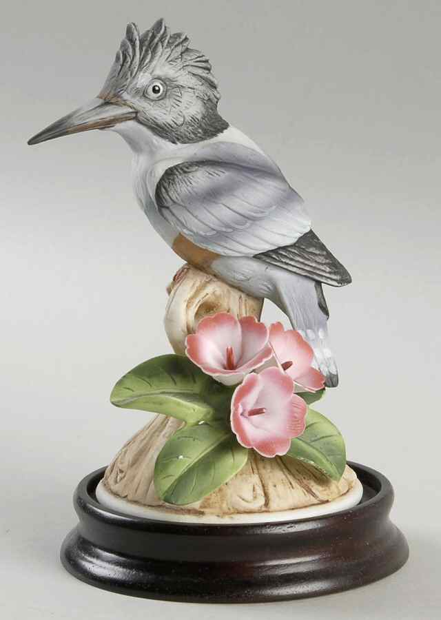 Sadek Bird Figurines Kingfisher With Azalea - Boxed by Sadek-1