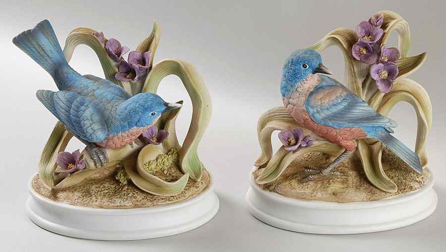 Sadek Bird Figurines Bluebird Pair-2 Pc Set - Boxed by Sadek-1