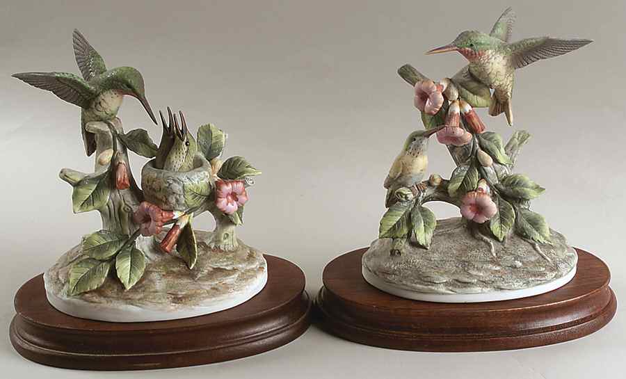 Sadek Bird Figurines Ruby Throated Hummingbird-Pair - No Box by Sadek-1