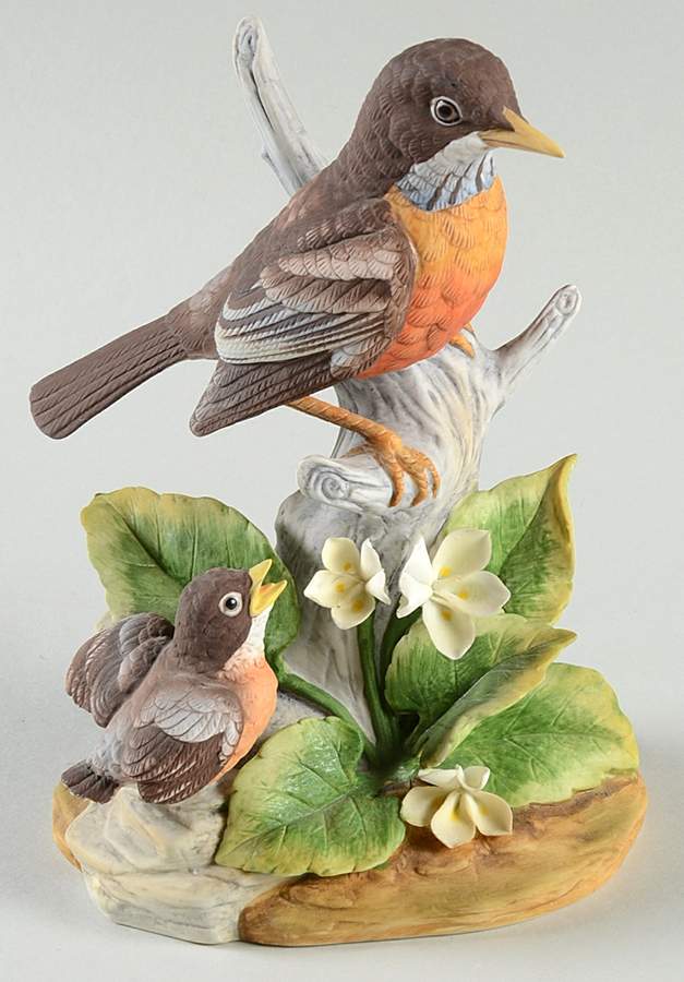 Sadek Bird Figurines Robin With Baby - Boxed by Sadek-1