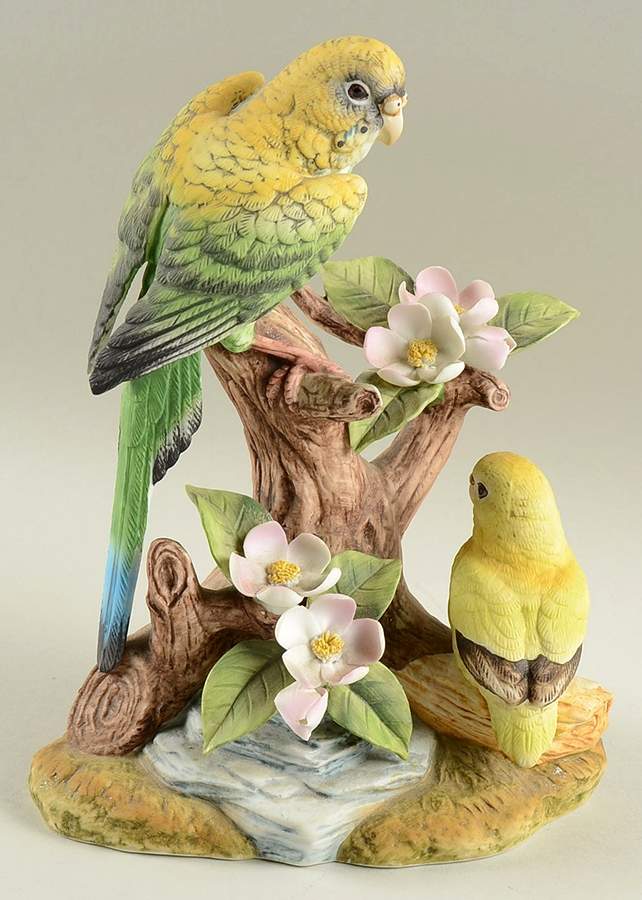 Sadek Bird Figurines Parakeet-Yellow - With Box Bx331 by Sadek-1