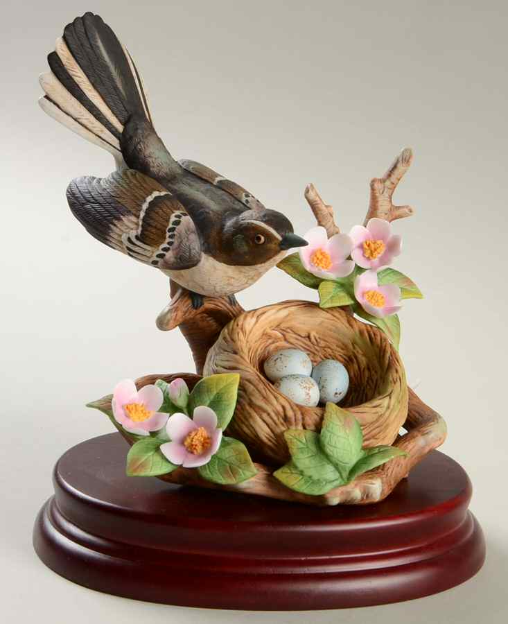 Sadek Bird Figurines Mockingbird With Nest - Boxed by Sadek-1