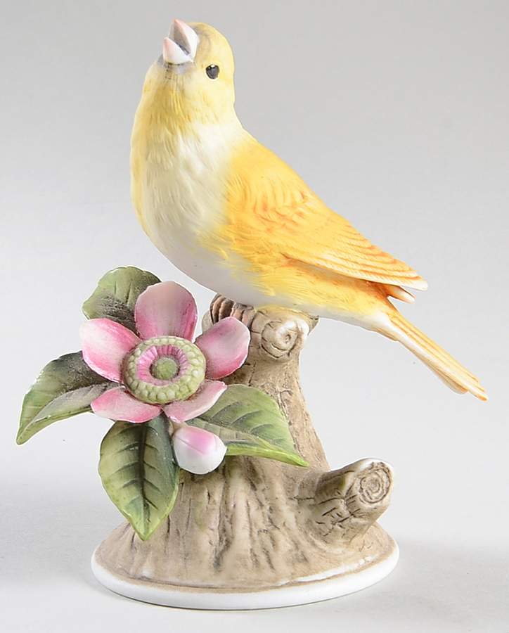 Sadek Bird Figurines Canary-Pink Flower - No Box by Sadek-1