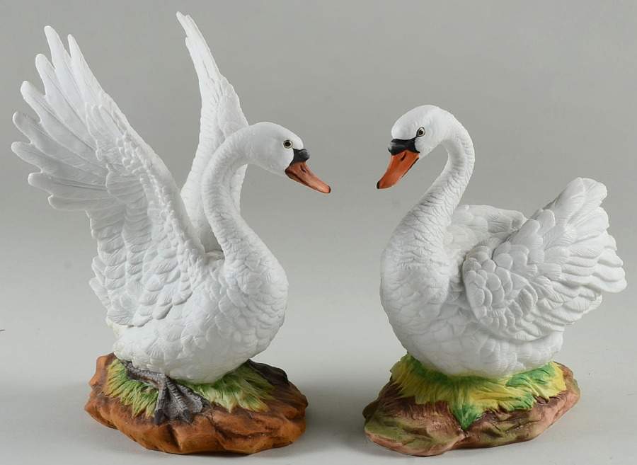 Sadek Bird Figurines Mute Swan Pair - No Box by Sadek-1