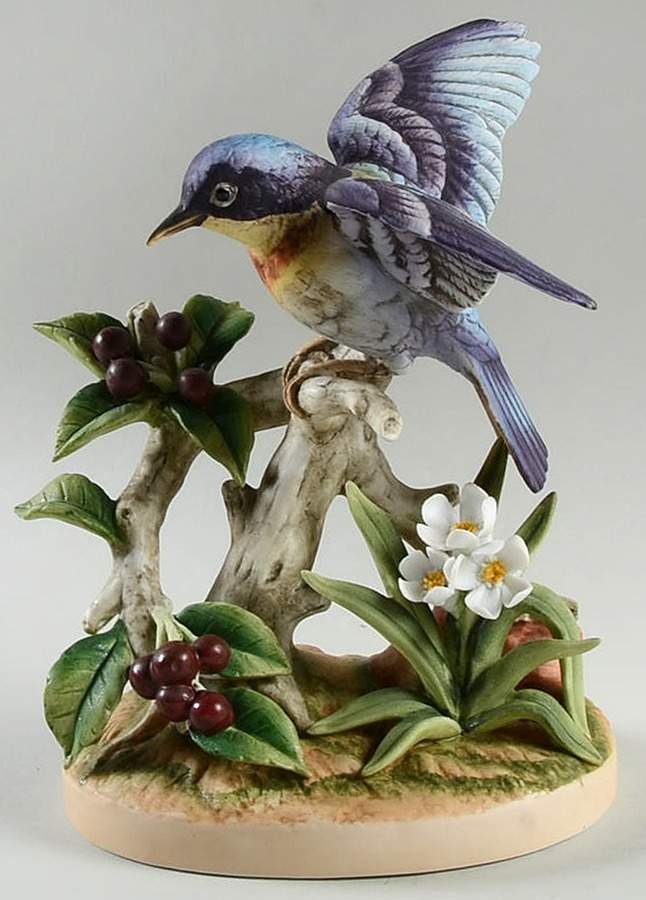 Sadek Bird Figurines Parula Warbler-Male-With Cherries - No Box by Sadek-1