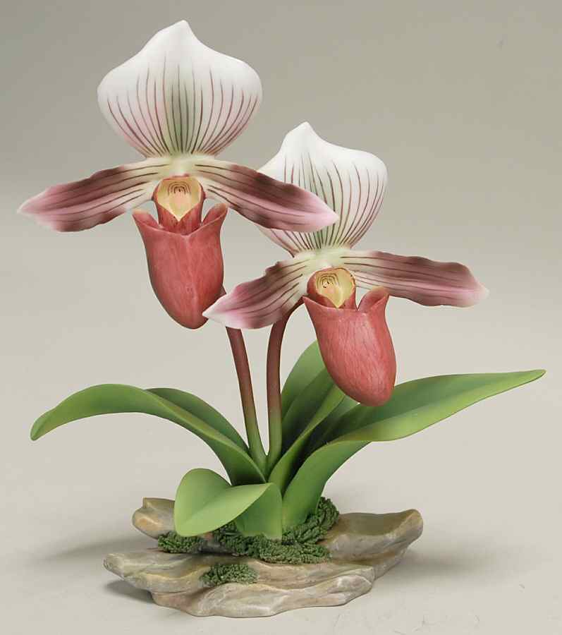 Sadek Flower Figurines Pink Lady Slipper Orchid - Boxed by Sadek-1