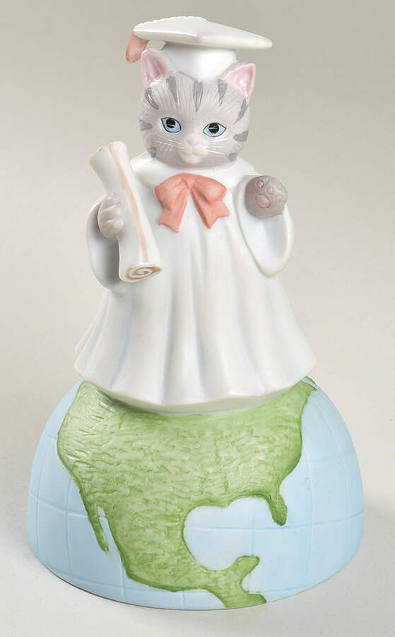 Kitty Cucumber Kitty Graduate Sitting On Top Music Box - No Box by Schmid-1
