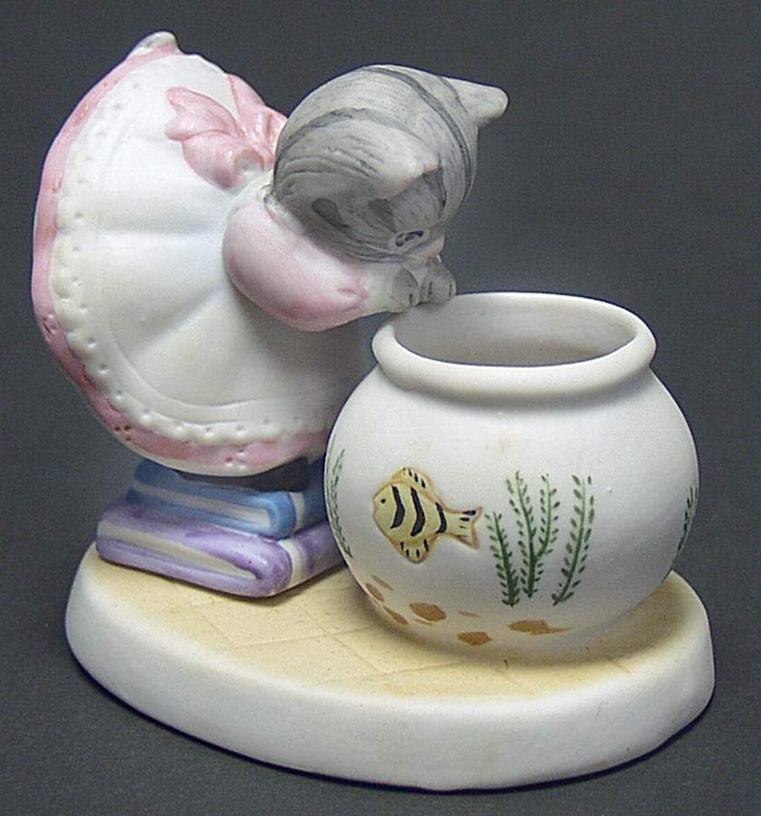 Kitty Cucumber Naughty Kitty Fish Bowl - No Box by Schmid-1