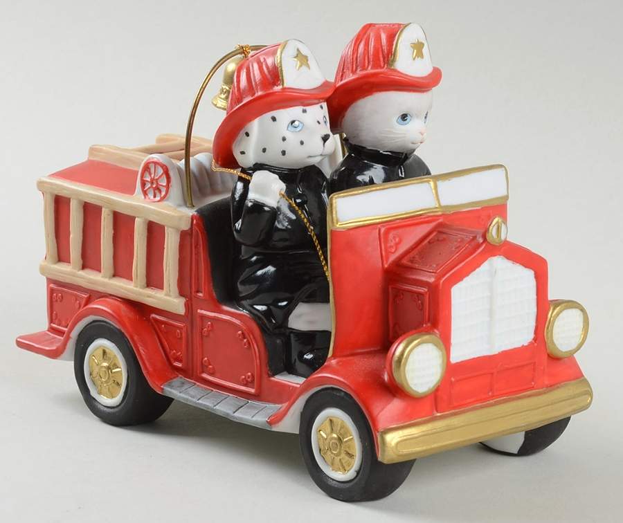 Kitty Cucumber To The Rescue-Albert & Dog In Fire Truck - Boxed by Schmid-1