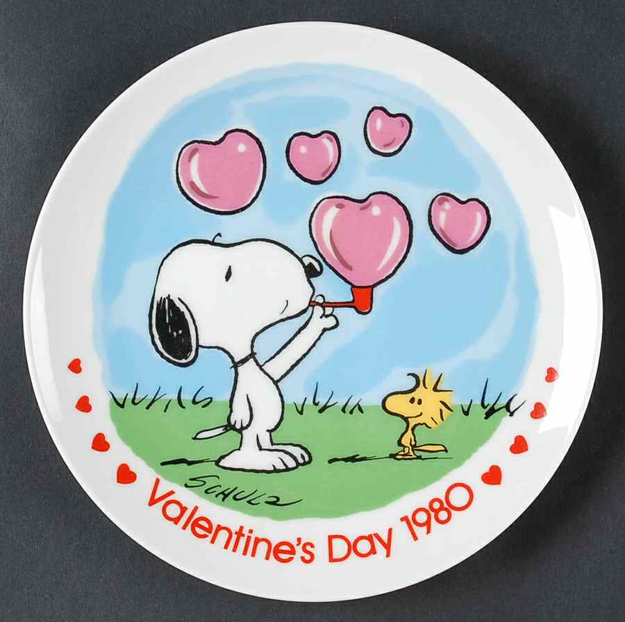 Peanuts Valentine Plate From Snoopy With Love - No Box by Schmid-1