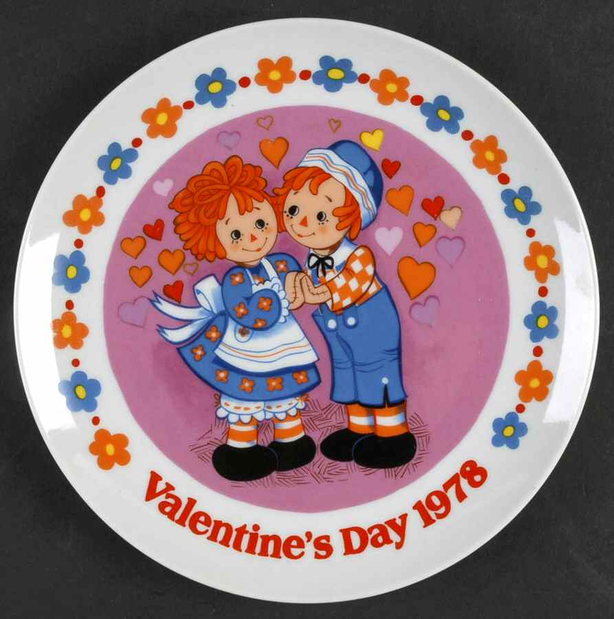 Raggedy Ann & Andy Valentines Plate As Time Goes By - With Box by Schmid-1