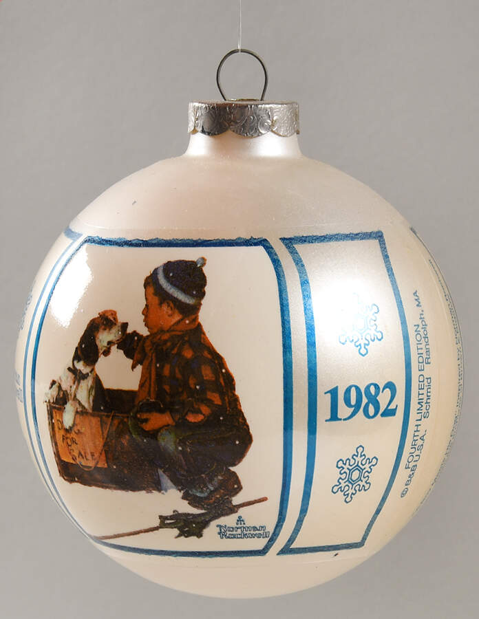 Norman Rockwell Ball Ornament A Boy Meets His Dog - Boxed by Schmid-1